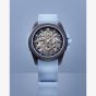 NORQAIN Wild One Skeleton Purple Ice Blue Rubber Strap Watch N3001.07Q05.P01.R01