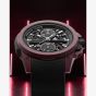 NORQAIN Limited Edition Wild One Skeleton Chrono Burgundy Case Black Rubber Strap Watch N3002.40Q02.B01.R01