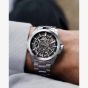 NORQAIN Independence Skeleton Silver Bracelet Watch N3000.07S01.B01.S01