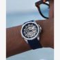 NORQAIN Independence Skeleton Blue Rubber Strap Watch N3000.07S01.A01.R01