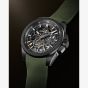 NORQAIN Independence Skeleton Green Rubber Strap Watch N3008.07B01.G01.R01