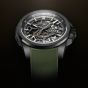 NORQAIN Independence Skeleton Green Rubber Strap Watch N3008.07B01.G01.R01