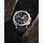 NORQAIN Independence Skeleton Chrono Black Rubber Strap Watch N3200.40S01.B01.R01