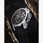 NORQAIN Independence Skeleton Chrono Black Rubber Strap Watch N3200.40S01.B01.R01