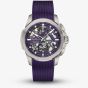 NORQAIN Independence Skeleton Chrono Purple Rubber Strap Watch N3200.40T03.P01.R01