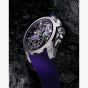 NORQAIN Independence Skeleton Chrono Purple Rubber Strap Watch N3200.40T03.P01.R01