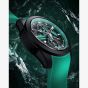 NORQAIN Limited Edition Independence Skeleton Chrono Teal Rubber Strap Watch N3200.40T02.J01.R01