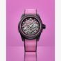 NORQAIN Wild One Skeleton Hyper Pink Rubber Strap Watch N3001.07Q04.B03.R01