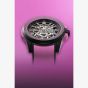 NORQAIN Wild One Skeleton Hyper Pink Rubber Strap Watch N3001.07Q04.B03.R01