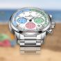 NORQAIN Special Edition Freedom Chrono Enjoy Life "Ice Cream" Silver Bracelet Watch N2201.19S01.C01.S01