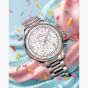 NORQAIN Special Edition Freedom Chrono Enjoy Life Pink "Sprinkles" Silver Bracelet Watch N2201.19S04.K01.S01
