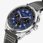 Gallet Mens Multichron Sport Chronograph Blue Dial Leather Strap Watch AG2302101C1X1