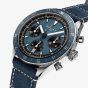 Gallet Mens Multichron Pilot Chronograph Blue Dial Leather Strap Watch AG2303171C1W1