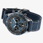 Gallet Mens Multichron Pilot Chronograph Blue Dial Leather Strap Watch AG2303171C1W1
