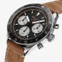 Gallet Mens Multichron Pilot Chronograph Black Dial Leather Strap Watch  AG2303251B1W1