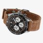 Gallet Mens Multichron Pilot Chronograph Black Dial Leather Strap Watch  AG2303251B1W1