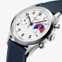 Gallet Mens Classics 'Tribute To Yachting' Big Eye Chronograph White Dial Rubber Strap Watch AG0910121A1S1