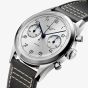 Gallet Mens Classics 'Tribute To Silverlight' Chronograph Silver Dial Leather Strap Watch AG0910121G1X1