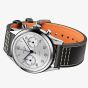 Gallet Mens Classics 'Tribute To Silverlight' Chronograph Silver Dial Leather Strap Watch AG0910121G1X1