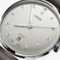 Oris Mens Artelier Date White Dial Dark Brown Leather Strap Watch 01 733 7810 4051-07 6 20 17FC