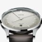 Oris Mens Artelier Date White Dial Dark Brown Leather Strap Watch 01 733 7810 4051-07 6 20 17FC