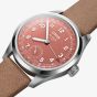 Oris Big Crown Pointer Date Red Dial Leather Strap Watch 01 403 7799 4068-07 6 20 11FC
