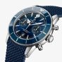 Breitling Mens Superocean Heritage B01 Chronograph 42mm Blue Rubber Strap Watch AB0156161C1S1
