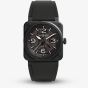 Bell & Ross Mens Skeleton Black Ceramic Watch BR03A-BL-SKCE/SRB