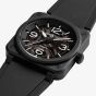 Bell & Ross Mens Skeleton Black Ceramic Watch BR03A-BL-SKCE/SRB
