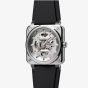 Bell & Ross Mens Limited Edition Skeleton Grey Steel Watch BR03A-GR-SKST/SRB