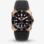 Bell & Ross Mens Limited Edition BR-03 Diver Black Bronze Strap Watch BR03A-D-BL-BR/SCA