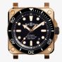 Bell & Ross Mens Limited Edition BR-03 Diver Black Bronze Strap Watch BR03A-D-BL-BR/SCA