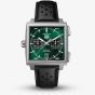 TAG Heuer Mens Monaco Chronograph Green Dial Black Leather Strap Watch CDW2180.FC8360