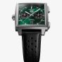 TAG Heuer Mens Monaco Chronograph Green Dial Black Leather Strap Watch CDW2180.FC8360