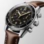 Longines Mens Spirit Pilot Flyback Brown Leather Strap Watch L3.721.4.53.2
