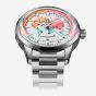 NORQAIN Limited Edition Freedom GMT Enjoy Life Holiday Silver Bracelet Watch N2100.22S02.W01.S01