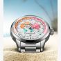 NORQAIN Limited Edition Freedom GMT Enjoy Life Holiday Silver Bracelet Watch N2100.22S02.W01.S01