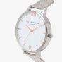 Olivia Burton White Dial Rose Gold And Silver Mesh Bracelet Watch 24000171