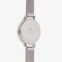 Olivia Burton White Dial Rose Gold And Silver Mesh Bracelet Watch 24000171