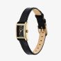 Olivia Burton Mini Grove Gold Black Leather Strap Watch 24000284