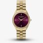 Olivia Burton Gold Tone Stone Set Purple Dial Watch 24000272