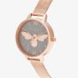 Olivia Burton Ladies Lucky Bee Rose Gold Tone Watch OB16FB10