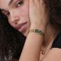Olivia Burton Ladies Cambridge Green Dial Gold Plated Stainless Steel Bracelet Watch 24000390