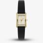 Olivia Burton Ladies Mini Grove Ivory Dial Black Leather Strap Watch 24000437