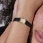 Olivia Burton Ladies Mini Grove Ivory Dial Black Leather Strap Watch 24000437
