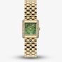Olivia Burton Ladies Berkley Green Dial Square Golden Bracelet Watch 24000382