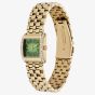 Olivia Burton Ladies Berkley Green Dial Square Golden Bracelet Watch 24000382