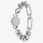 Olivia Burton Ladies Hex Link Mini Silver Hexagon Dial Bracelet Watch 24000393