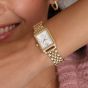 Olivia Burton Ladies Classic White Dial Gold Plated Stainless Steel Bracelet Watch 24000013