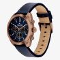 Tommy Hilfiger Mens Hudson Chronograph Blue Leather Strap Watch 1710721